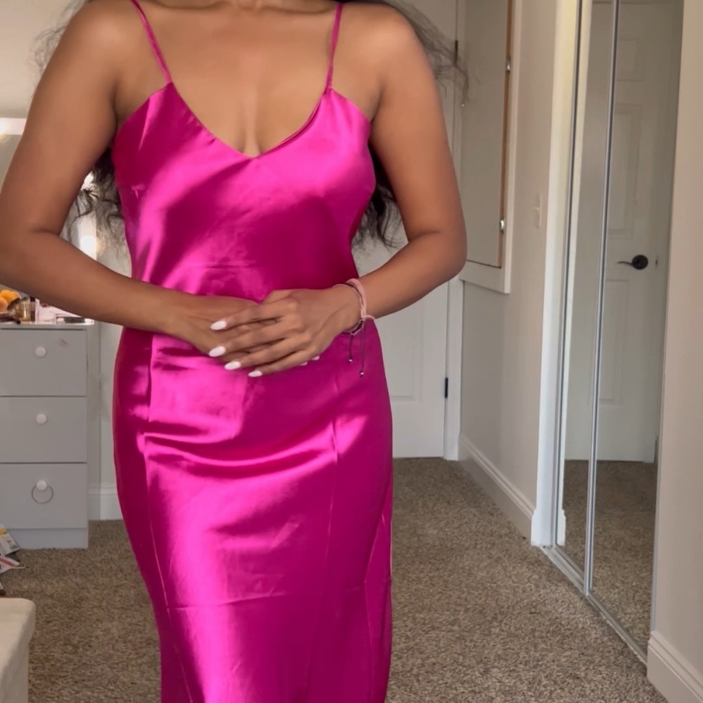 Its a Magenta Satin dress!